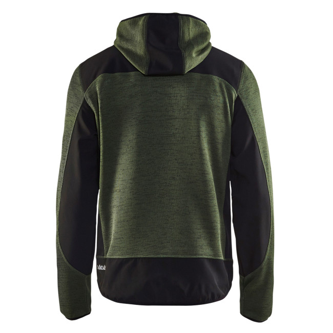 Veste tricotée à capuche Vert armée/Noir - Blaklader