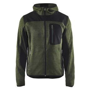 Strickjacke mit Kapuze Armeegrün/Schwarz - Blaklader