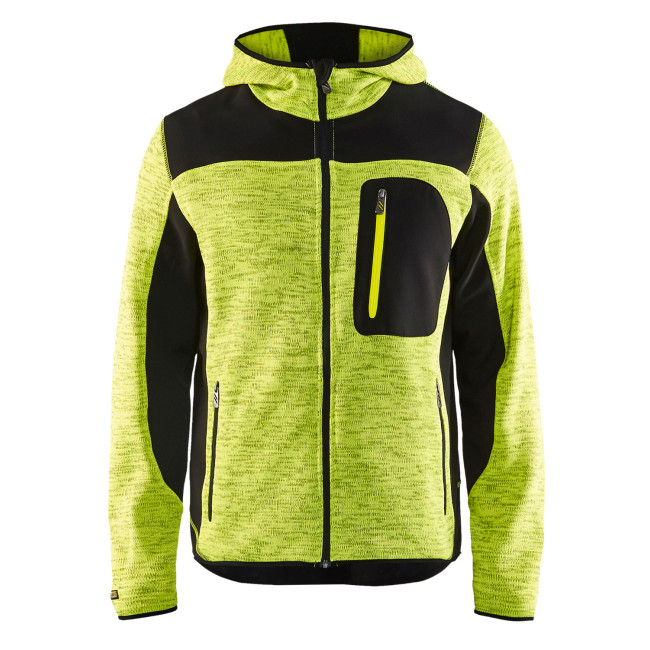 Veste tricotée à capuche Jaune fluo/Noir - Blaklader