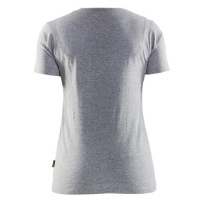 3D bedrukt T-shirt dames Grijs gemêleerd - Blaklader