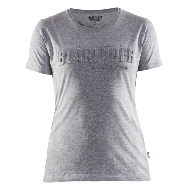 3D bedrukt T-shirt dames Grijs gemêleerd - Blaklader