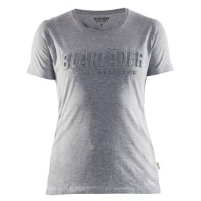 T-shirt z nadrukiem 3D damski Szary melanż - Blaklader