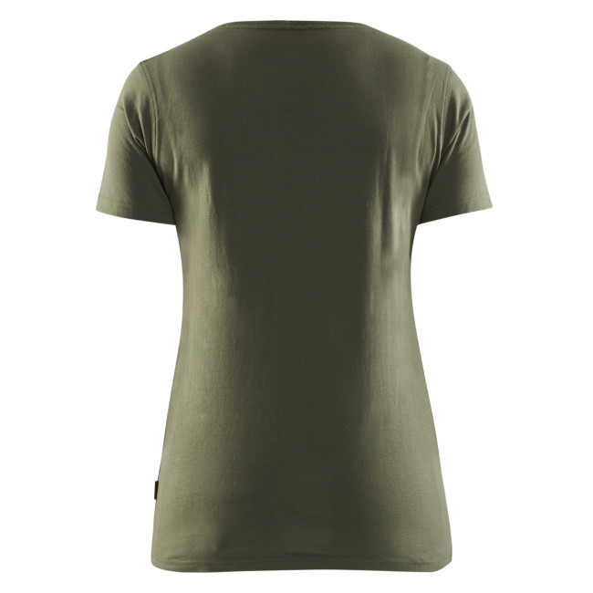 T-shirt z nadrukiem 3D damski Zielony jesień - Blaklader