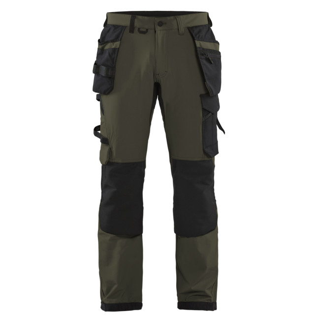 Ambachtsman stretch broek 4D Kaki Groen/Zwart - Blaklader