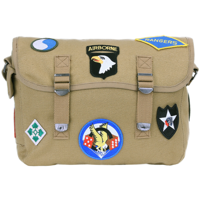 Sac bandoulière en toile emblèmes seconde guerre mondiale coyote - Fostex