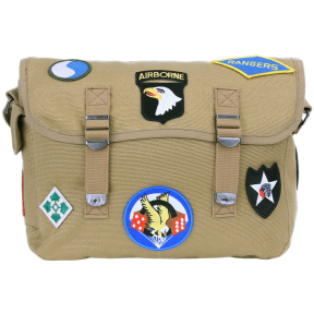 Leinwand-Umhängetasche mit Emblemen des Zweiten Weltkriegs Coyote - Fostex