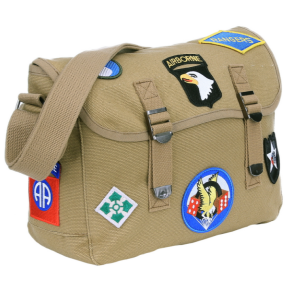 Sac bandoulière en toile emblèmes seconde guerre mondiale coyote - Fostex