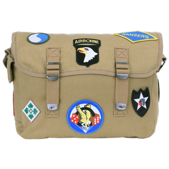 Sac bandoulière en toile emblèmes seconde guerre mondiale coyote - Fostex