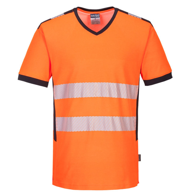 T-shirt col V PW3 Hi-Vis orange - Portwest
