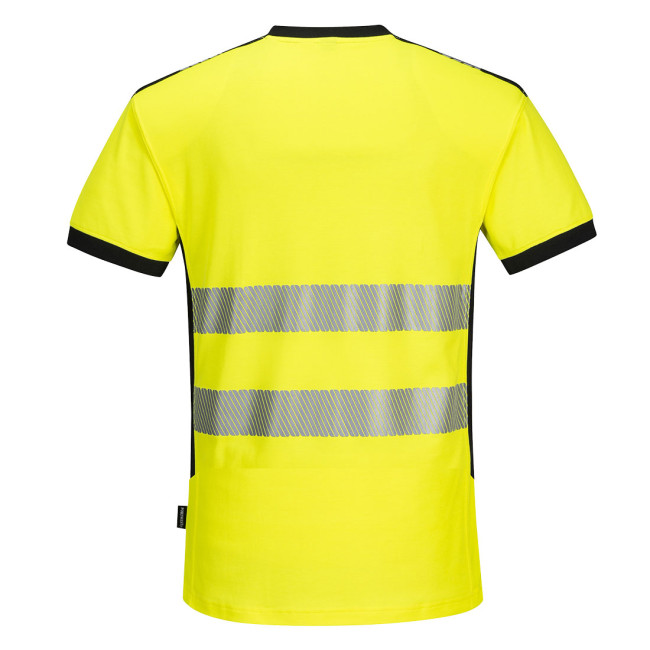 T-shirt col V PW3 Hi-Vis jaune - Portwest