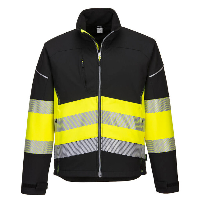 Kurtka Softshell PW3 Wysoka Widoczność Klasa 1 czarna/żółta - Portwest