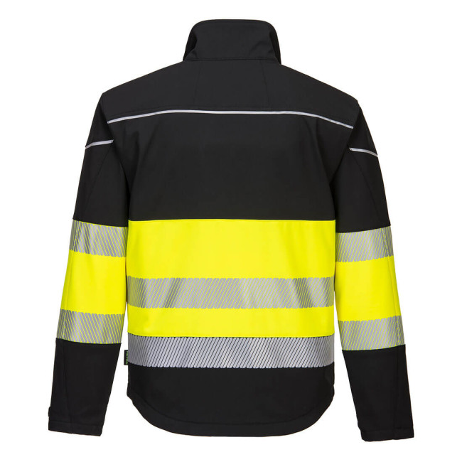 Softshell Jas PW3 Hoge Zichtbaarheid Klasse 1 zwart/geel - Portwest