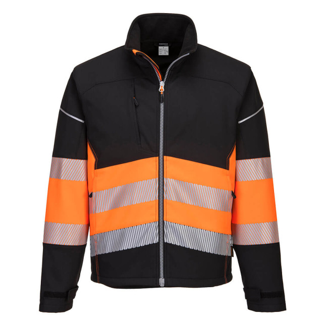 Softshell Jas PW3 Hoge Zichtbaarheid klasse 1 zwart/oranje - Portwest