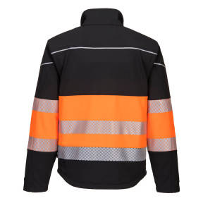 Kurtka Softshell PW3 Wysoka Widoczność klasa 1 czarna/pomarańczowa - Portwest