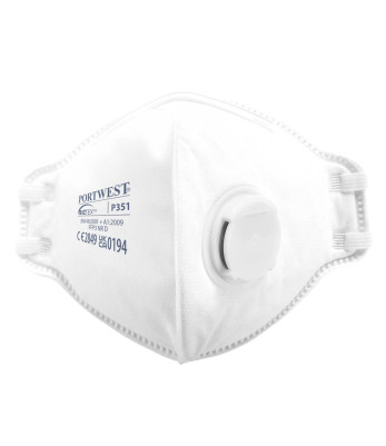 Masque FFP3 pliable, anti-poussière et antibrouillard blanc - Portwest