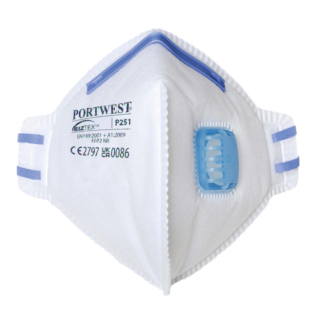 Faltbare FFP2-Maske mit Ventil weiß - Portwest