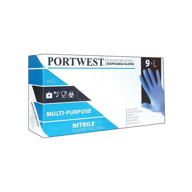 Nitriel handschoenen Ongepoederd wegwerp Blauw - Portwest