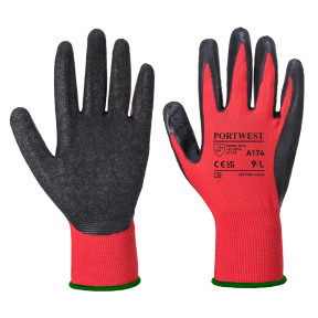 Flex Grip latex handschoenen rood/zwart - Portwest