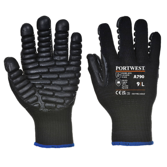 Anti-vibratie handschoenen zwart - Portwest