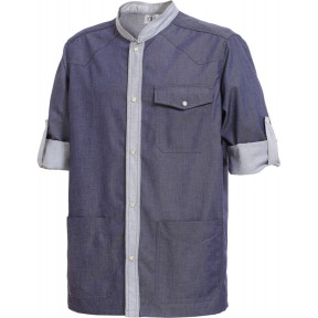 Tuniek heren Lenny transformeerbare mouwen Denim - Hasson