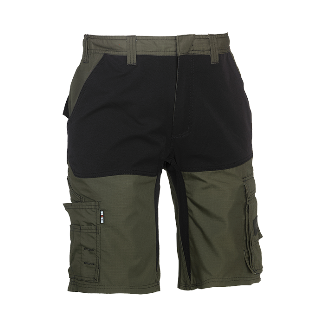 Bermuda de travail Hespar Kaki foncé et noir - Herock