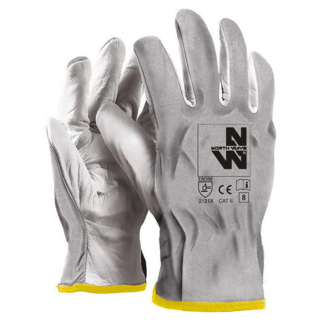 Gants de protection en cuir Jimmy blanc - North Ways