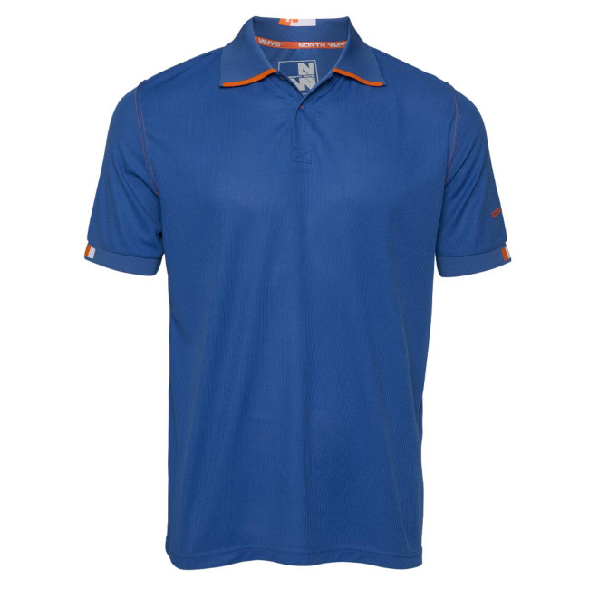BEVEN - WERKPOLO BLAUW/FLUOR ORANJE