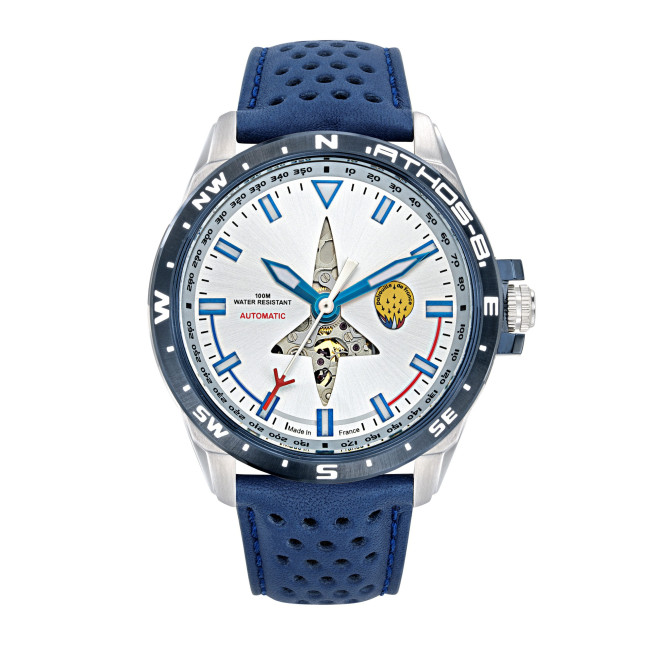 UHR PATROUILLE DE FRANCE ATHOS 8 blaues Leder