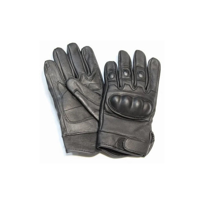 Gants tactiques en cuir noir - Miltec
