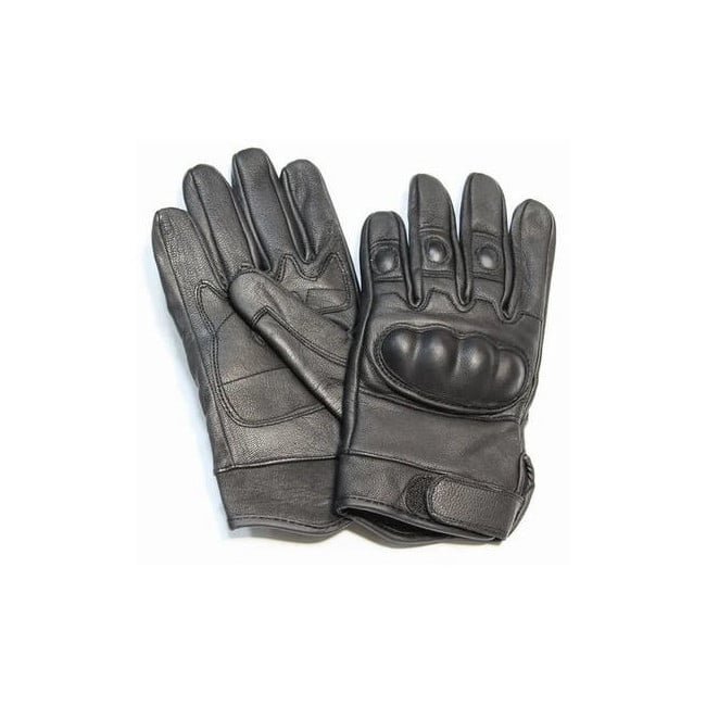 Gants tactiques en cuir noir - Miltec