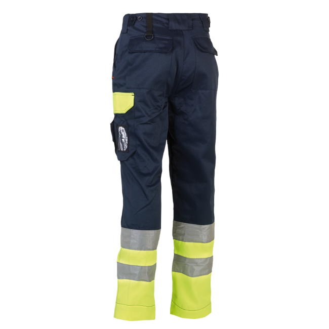 Pantalon de travail haute visibilité Olympus Bleu marine et jaune - Herock