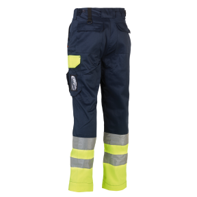 Pantalon de travail haute visibilité Olympus Bleu marine et jaune - Herock