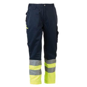 Warnschutz-Arbeitshose Olympus Marineblau und gelb - Herock