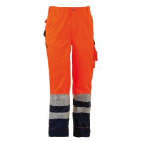 Pantalon de travail haute visibilité Olympus Orange et bleu marine - Herock