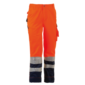Pantalon de travail haute visibilité Olympus Orange et bleu marine - Herock