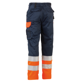 Pantalon de travail haute visibilité Olympus Bleu marine et orange - Herock