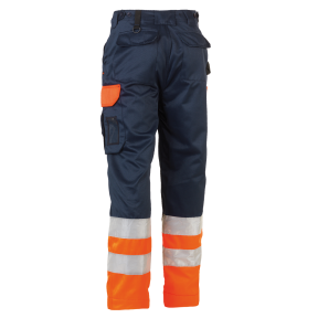 Pantalon de travail haute visibilité Olympus Bleu marine et orange - Herock