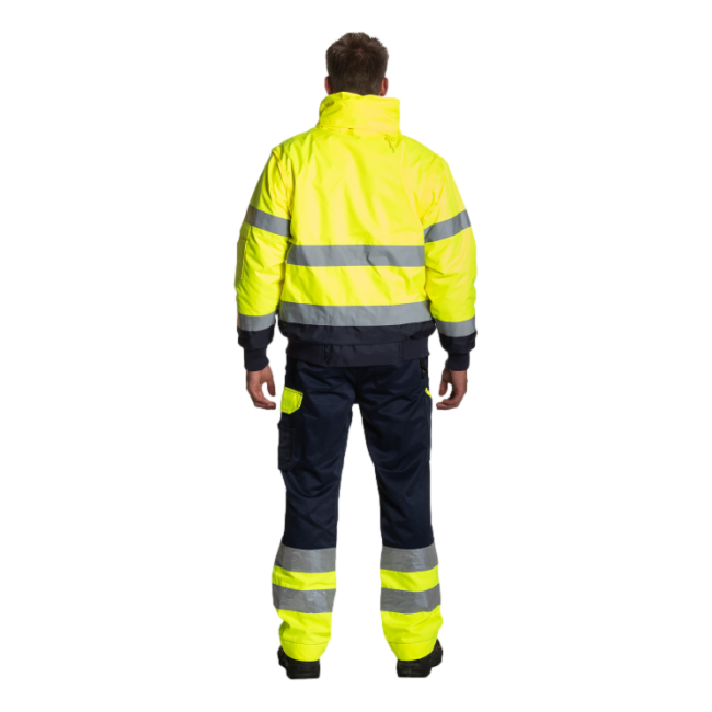 Pantalon de travail haute visibilité Olympus Bleu marine et jaune - Herock