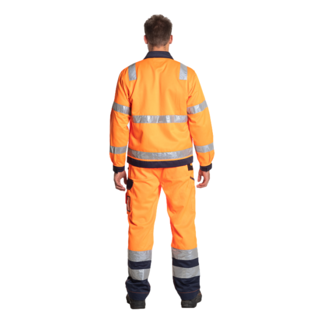 Pantalon de travail haute visibilité Olympus Orange et bleu marine - Herock