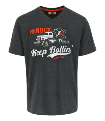 T-shirt manches courtes Rollin Gris foncé chiné - Herock