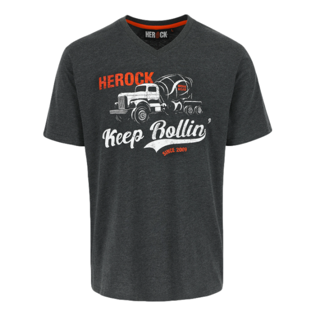 T-shirt korte mouwen Rollin Donkergrijs gemêleerd - Herock