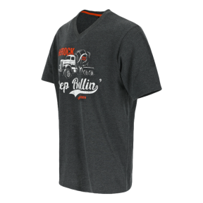 Kurzarm T-Shirt Rollin Dunkelgrau meliert - Herock