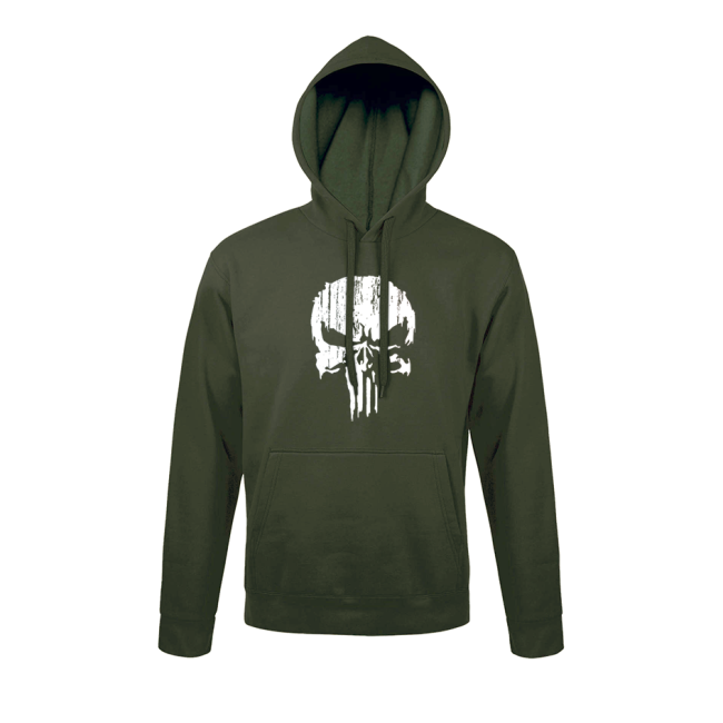 Sweat-shirt Punisher Blanc/Vert OD - Army Design by Summit Outdoor