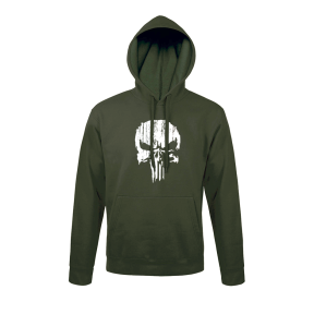 Sweat-shirt Punisher Blanc/Vert OD - Army Design by Summit Outdoor
