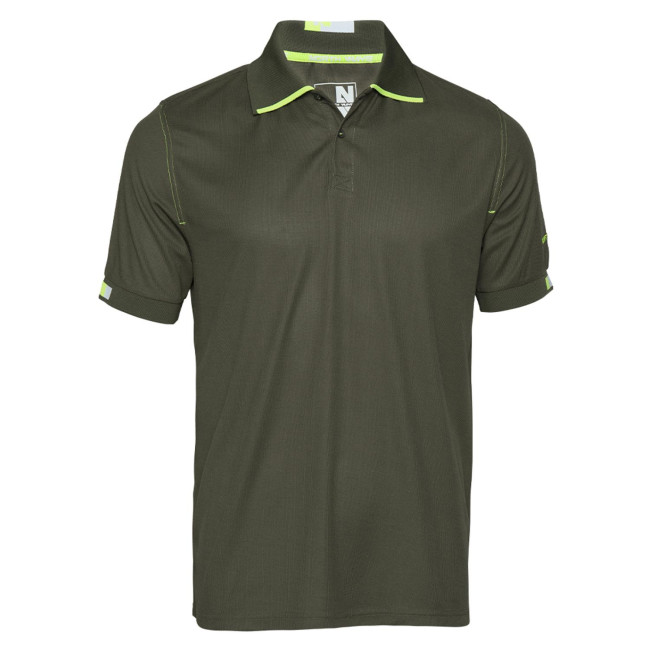 Polo de travail Beven kaki/jaune fluo - North Ways