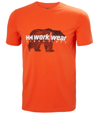 T-shirt hhww graphic dark orange homme - helly hansen workwear