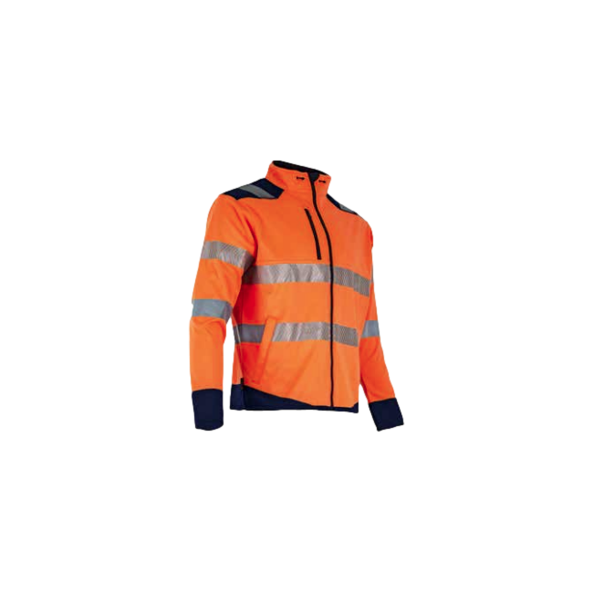 Fleece jas hv authentic led Fluororanje en marineblauw - LMA