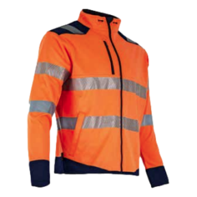 Fleece jas hv authentic led Fluororanje en marineblauw - LMA