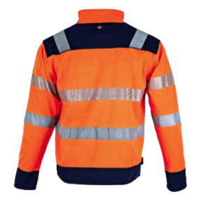 Hochsichtbare LED-Fleecejacke authentic Neonorange und marineblau - LMA