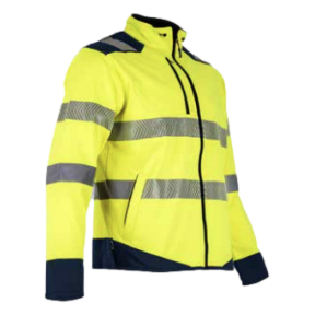 Fleece jas hv authentic flash Fluorgeel en marineblauw - LMA